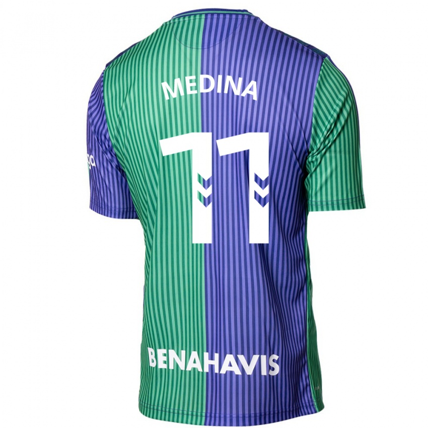 Niño Camiseta Kevin Medina #11 Verde Azul 2ª Equipación 2023/24 La Camisa Perú