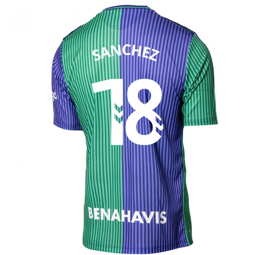 Niño Camiseta Dani Sánchez #18 Verde Azul 2ª Equipación 2023/24 La Camisa Perú