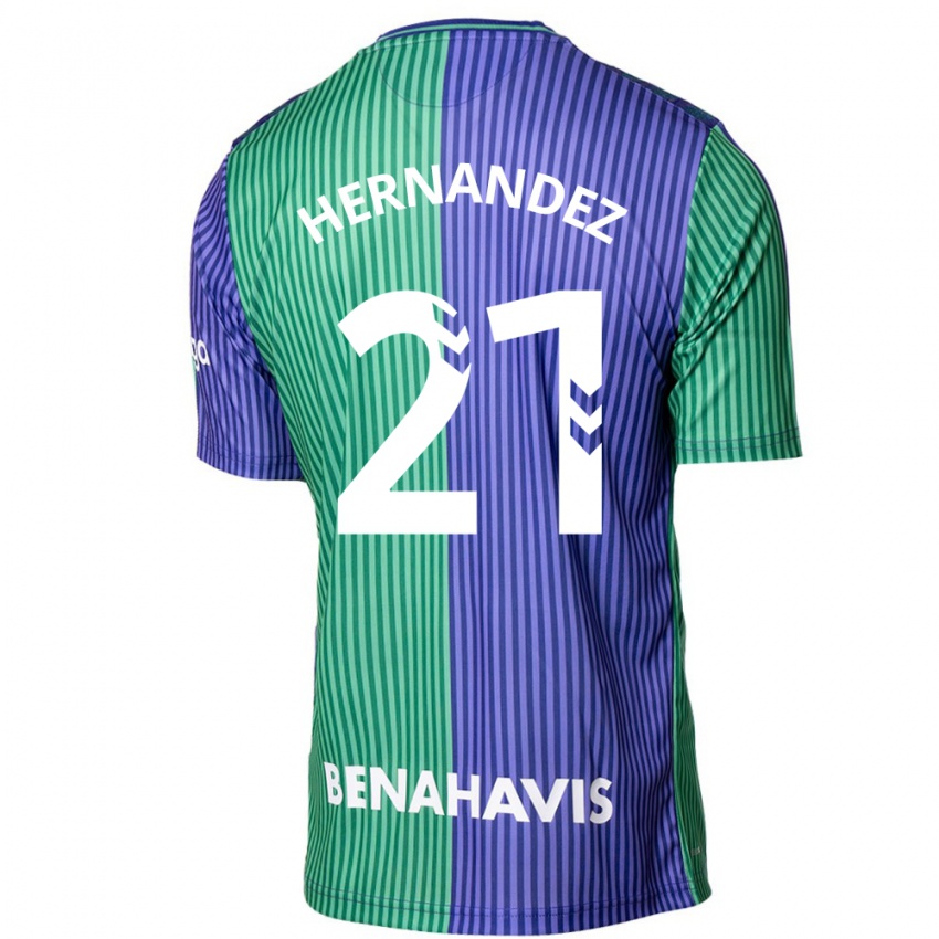 Niño Camiseta Juan Hernández #21 Verde Azul 2ª Equipación 2023/24 La Camisa Perú