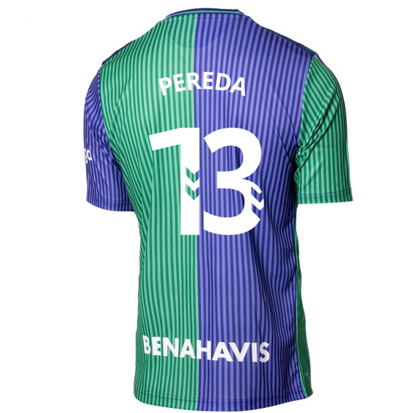 Niño Camiseta Adrián Pereda #13 Verde Azul 2ª Equipación 2023/24 La Camisa Perú