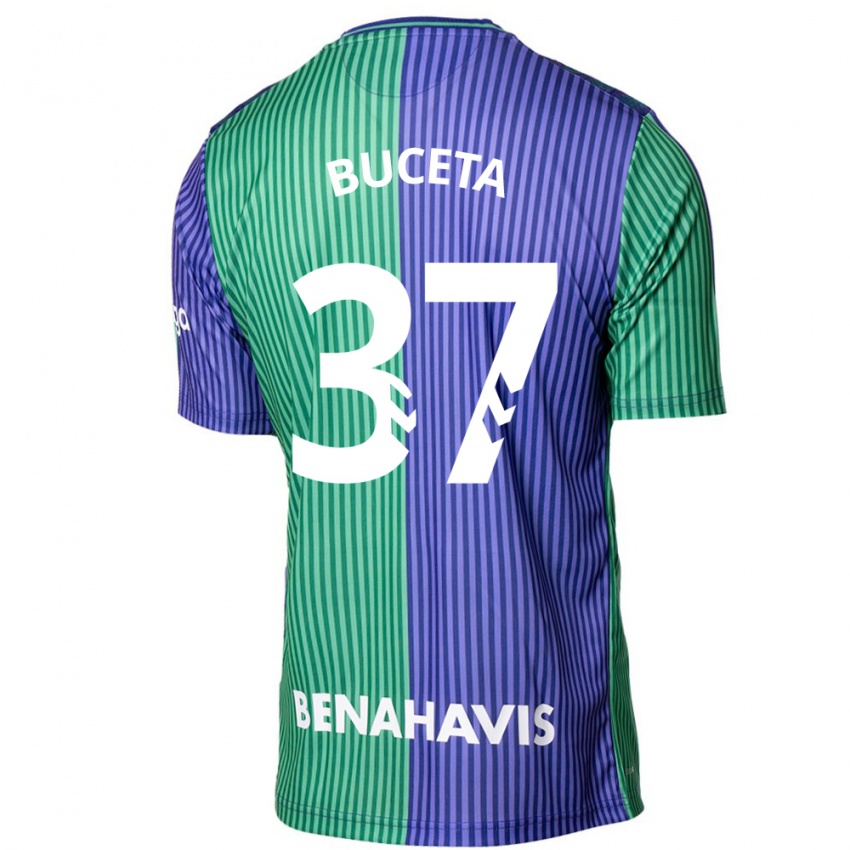 Niño Camiseta Ana Buceta #37 Verde Azul 2ª Equipación 2023/24 La Camisa Perú