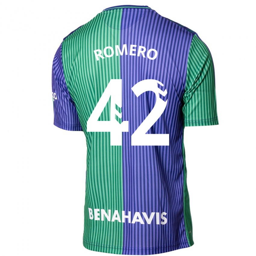 Niño Camiseta Andrea Romero #42 Verde Azul 2ª Equipación 2023/24 La Camisa Perú