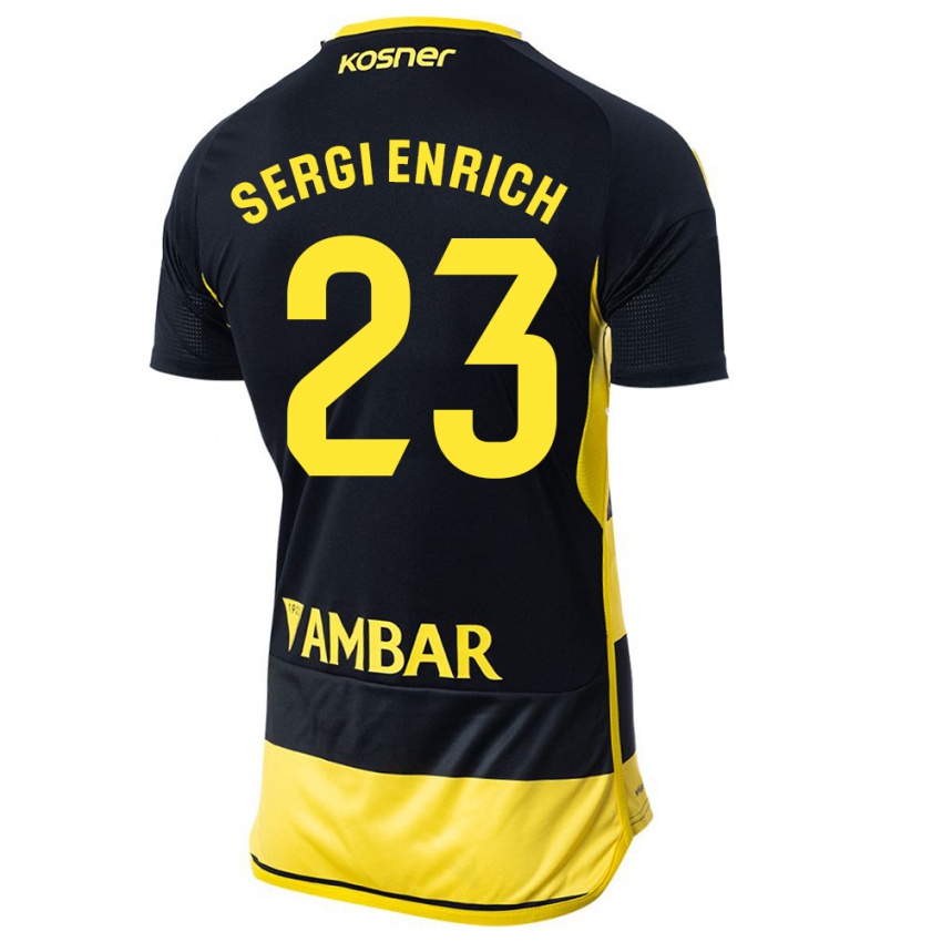 Niño Camiseta Sergi Enrich #23 Negro Amarillo 2ª Equipación 2023/24 La Camisa Perú