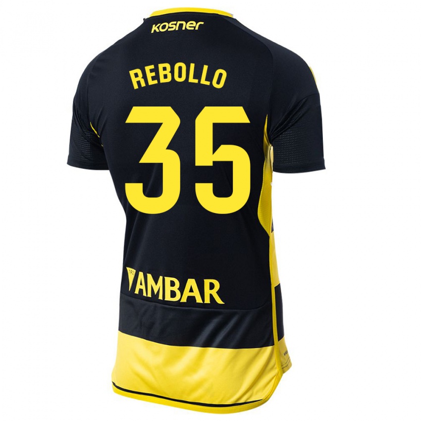 Niño Camiseta Dani Rebollo #35 Negro Amarillo 2ª Equipación 2023/24 La Camisa Perú