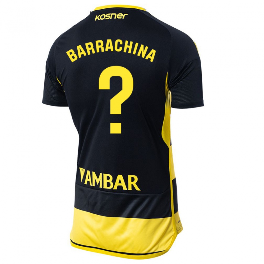 Niño Camiseta Hugo Barrachina #0 Negro Amarillo 2ª Equipación 2023/24 La Camisa Perú