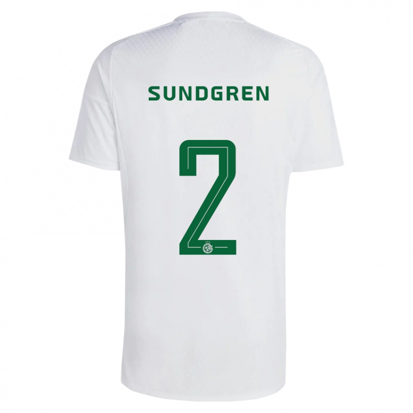 Niño Camiseta Daniel Sundgren #2 Verde Azul 2ª Equipación 2023/24 La Camisa Perú