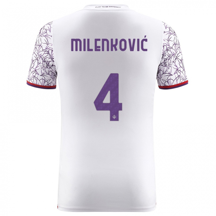 Niño Camiseta Nikola Milenković #4 Blanco 2ª Equipación 2023/24 La Camisa Perú