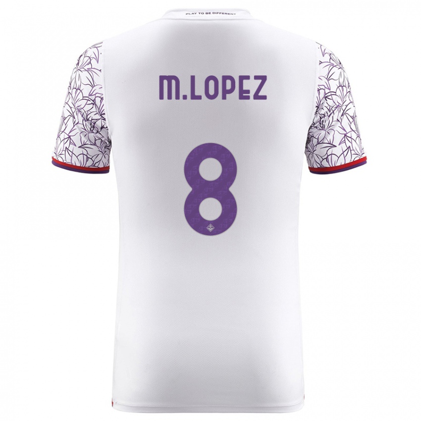 Niño Camiseta Maxime López #8 Blanco 2ª Equipación 2023/24 La Camisa Perú