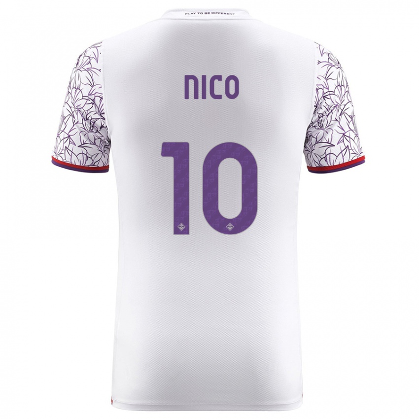 Niño Camiseta Nicolás González #10 Blanco 2ª Equipación 2023/24 La Camisa Perú