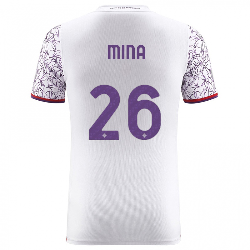 Niño Camiseta Yerry Mina #26 Blanco 2ª Equipación 2023/24 La Camisa Perú