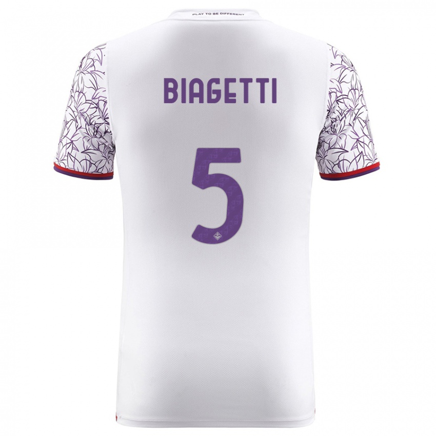 Niño Camiseta Christian Biagetti #5 Blanco 2ª Equipación 2023/24 La Camisa Perú