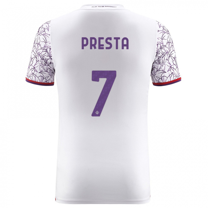 Niño Camiseta Francesco Presta #7 Blanco 2ª Equipación 2023/24 La Camisa Perú