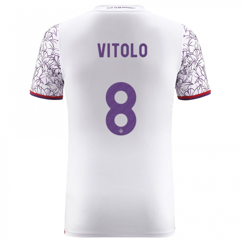 Niño Camiseta Federico Vitolo #8 Blanco 2ª Equipación 2023/24 La Camisa Perú