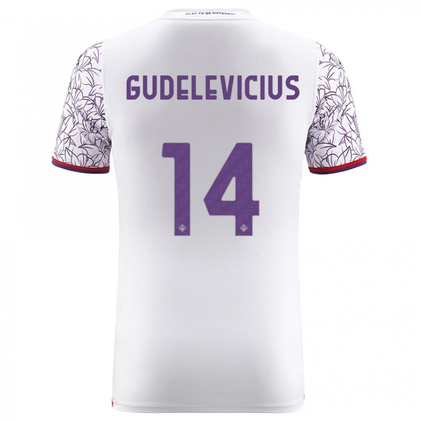 Niño Camiseta Ernestas Gudelevicius #14 Blanco 2ª Equipación 2023/24 La Camisa Perú