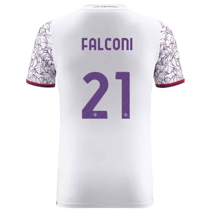 Niño Camiseta Niccolò Falconi #21 Blanco 2ª Equipación 2023/24 La Camisa Perú