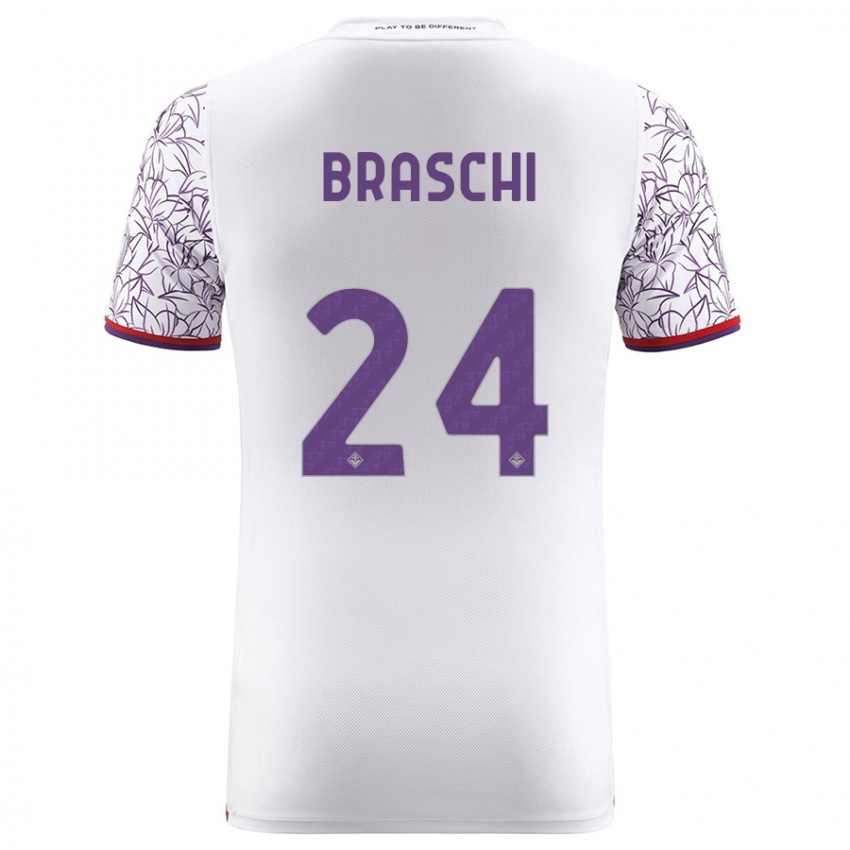 Niño Camiseta Riccardo Braschi #24 Blanco 2ª Equipación 2023/24 La Camisa Perú