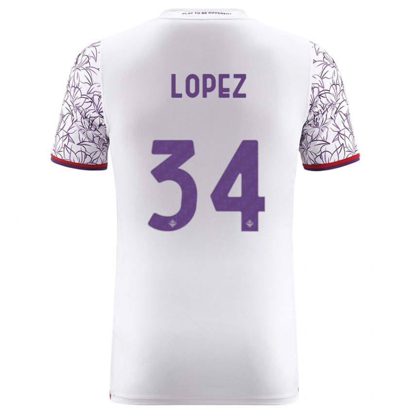 Niño Camiseta Lucas López #34 Blanco 2ª Equipación 2023/24 La Camisa Perú