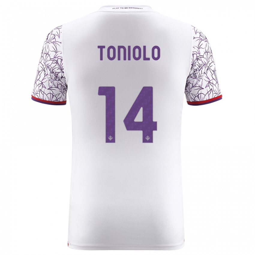 Niño Camiseta Martina Toniolo #14 Blanco 2ª Equipación 2023/24 La Camisa Perú