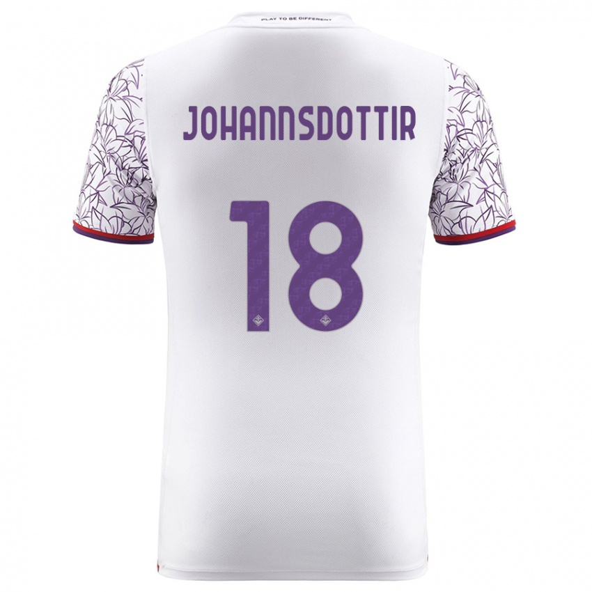 Niño Camiseta Alexandra Jóhannsdóttir #18 Blanco 2ª Equipación 2023/24 La Camisa Perú