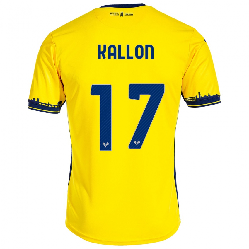 Niño Camiseta Yayah Kallon #17 Amarillo 2ª Equipación 2023/24 La Camisa Perú