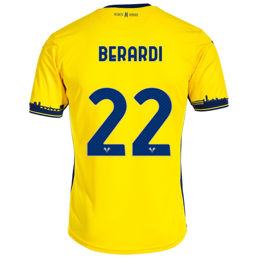 Niño Camiseta Alessandro Berardi #22 Amarillo 2ª Equipación 2023/24 La Camisa Perú