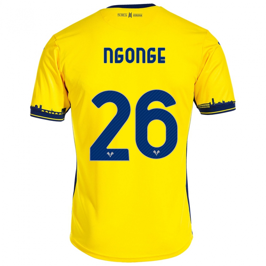 Niño Camiseta Cyril Ngonge #26 Amarillo 2ª Equipación 2023/24 La Camisa Perú