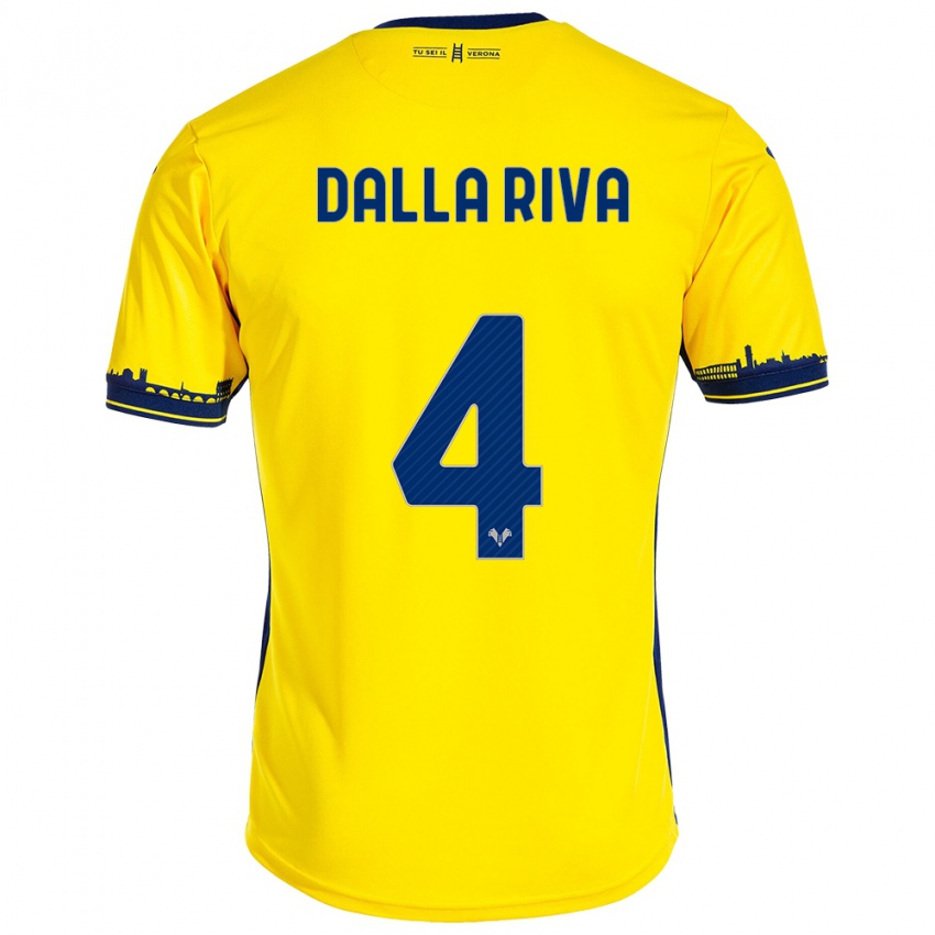 Niño Camiseta Stefano Dalla Riva #4 Amarillo 2ª Equipación 2023/24 La Camisa Perú