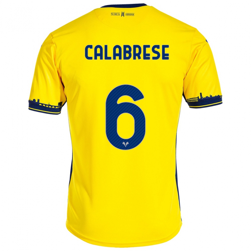 Niño Camiseta Nicolò Calabrese #6 Amarillo 2ª Equipación 2023/24 La Camisa Perú