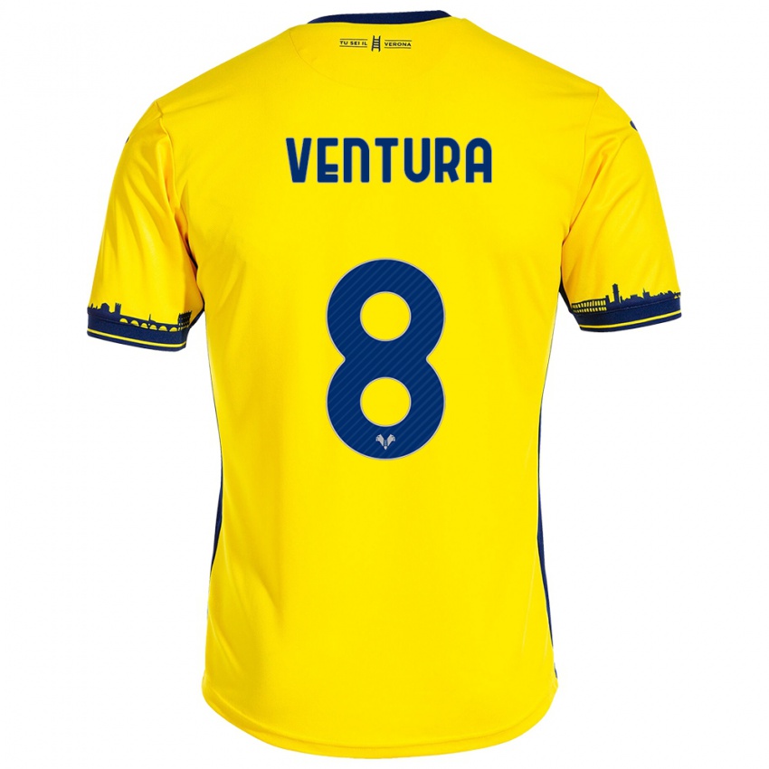 Niño Camiseta Ciro Ventura #8 Amarillo 2ª Equipación 2023/24 La Camisa Perú