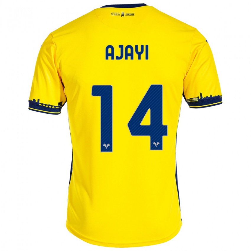 Niño Camiseta Junior Ajayi #14 Amarillo 2ª Equipación 2023/24 La Camisa Perú