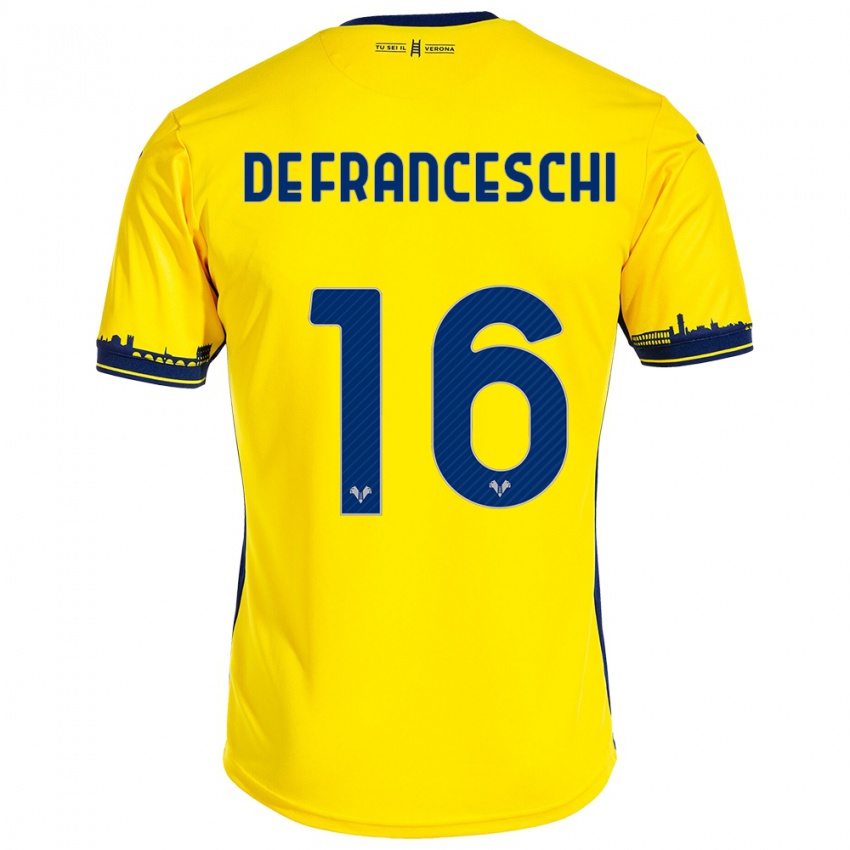 Niño Camiseta Edoardo De Franceschi #16 Amarillo 2ª Equipación 2023/24 La Camisa Perú