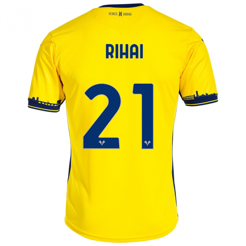 Niño Camiseta Aiman Rihai #21 Amarillo 2ª Equipación 2023/24 La Camisa Perú