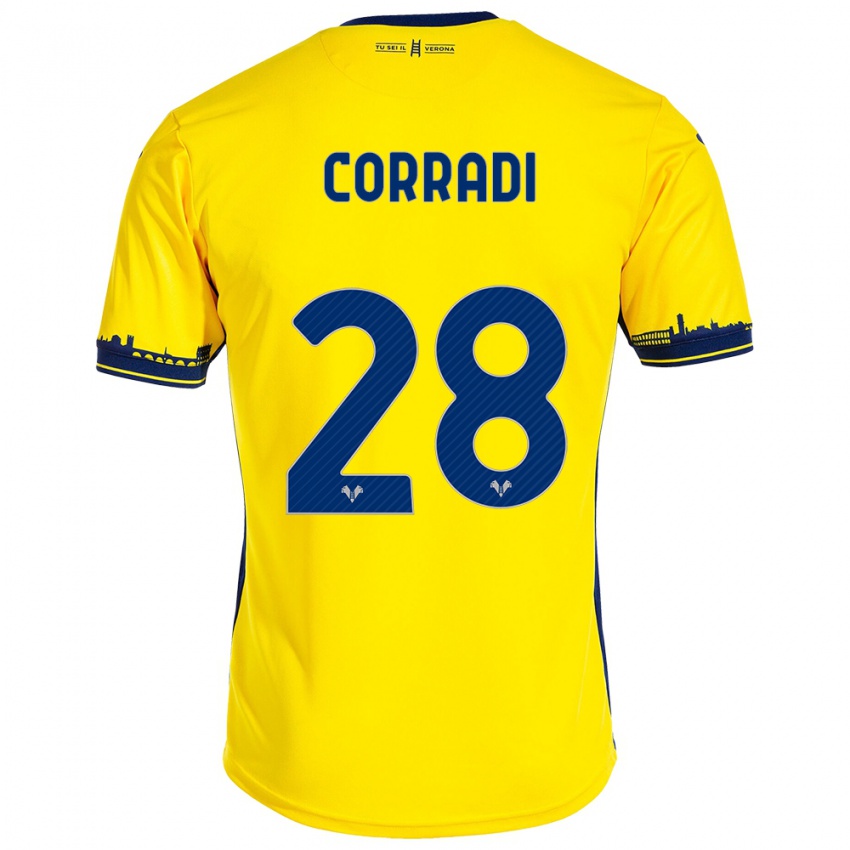 Niño Camiseta Christian Corradi #28 Amarillo 2ª Equipación 2023/24 La Camisa Perú