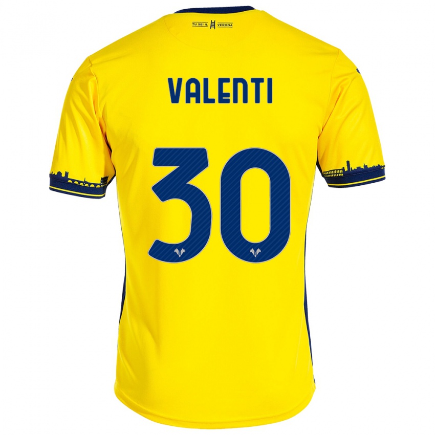 Niño Camiseta Francesco Valenti #30 Amarillo 2ª Equipación 2023/24 La Camisa Perú