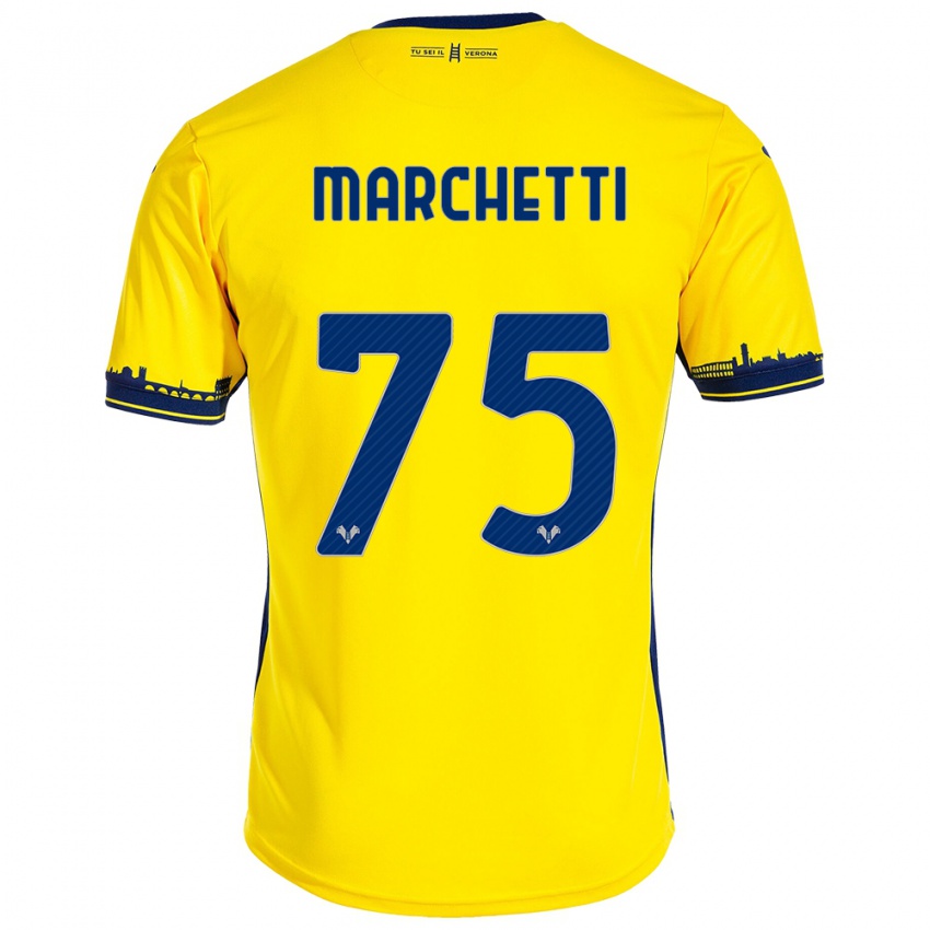 Niño Camiseta Nicolò Marchetti #75 Amarillo 2ª Equipación 2023/24 La Camisa Perú