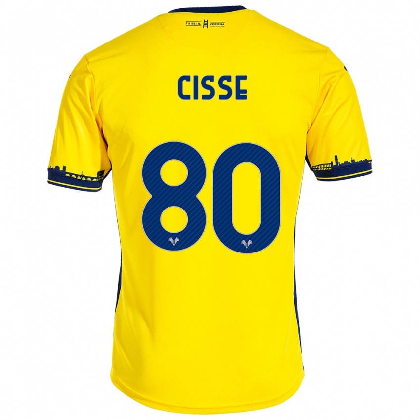 Niño Camiseta Alphadjo Cissè #80 Amarillo 2ª Equipación 2023/24 La Camisa Perú