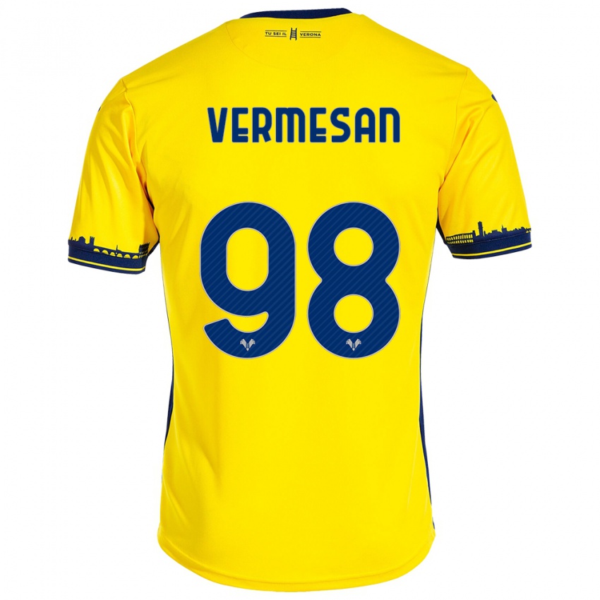 Niño Camiseta Ioan Vermesan #98 Amarillo 2ª Equipación 2023/24 La Camisa Perú