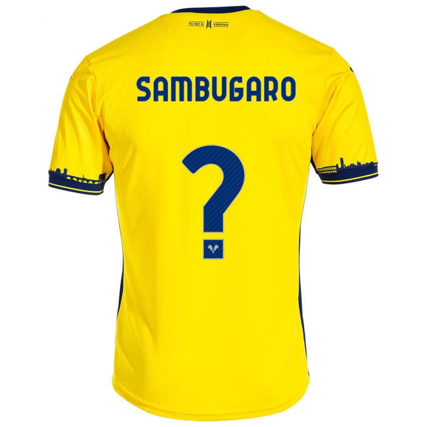 Niño Camiseta Mattia Sambugaro #0 Amarillo 2ª Equipación 2023/24 La Camisa Perú