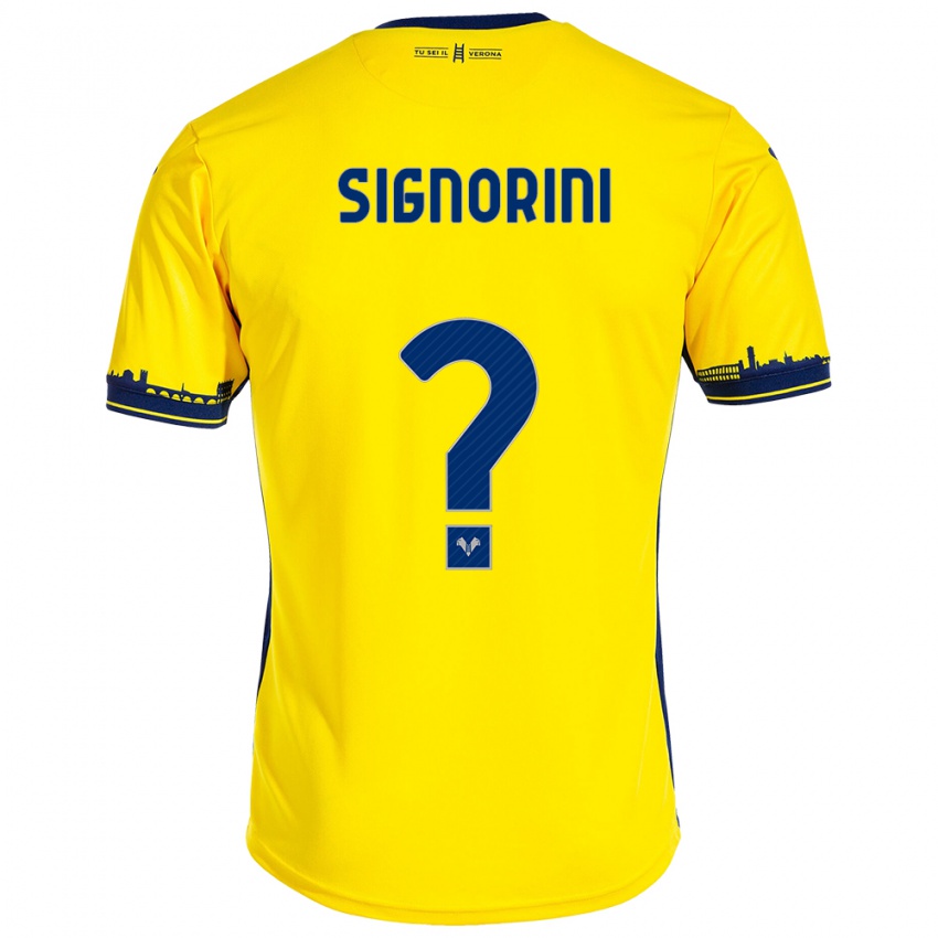 Niño Camiseta Simone Signorini #0 Amarillo 2ª Equipación 2023/24 La Camisa Perú