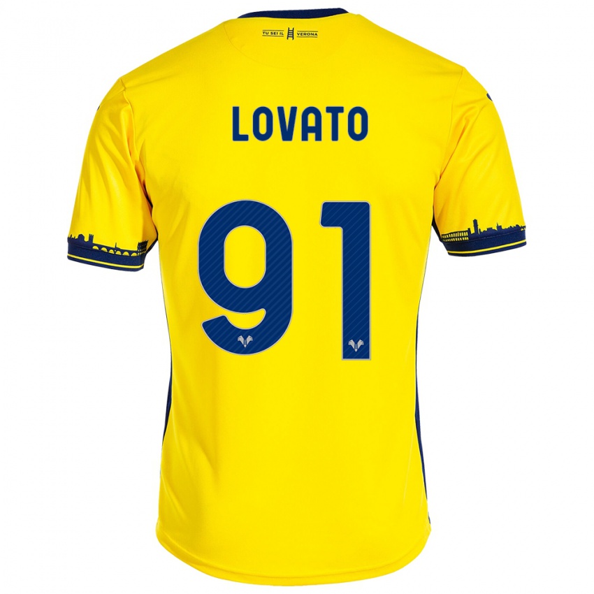 Niño Camiseta Enrico Lovato #91 Amarillo 2ª Equipación 2023/24 La Camisa Perú