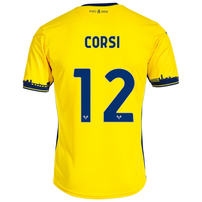 Niño Camiseta Sara Corsi #12 Amarillo 2ª Equipación 2023/24 La Camisa Perú