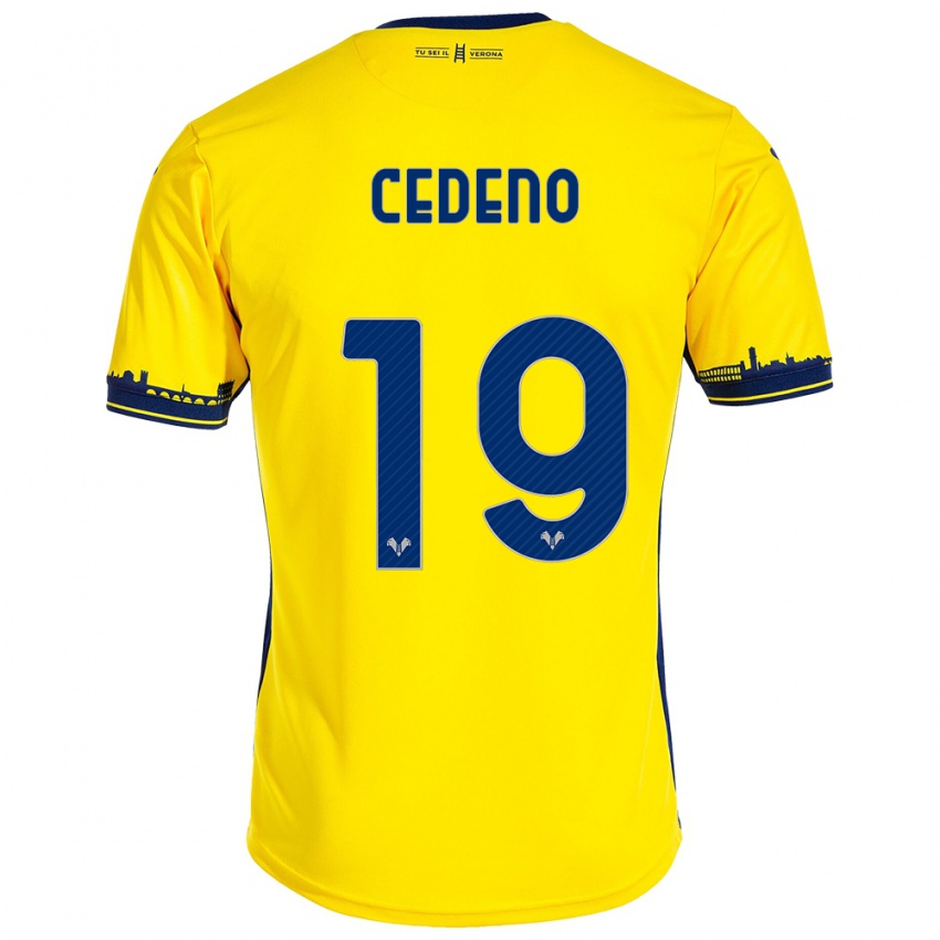 Niño Camiseta Lineth Cedeno #19 Amarillo 2ª Equipación 2023/24 La Camisa Perú