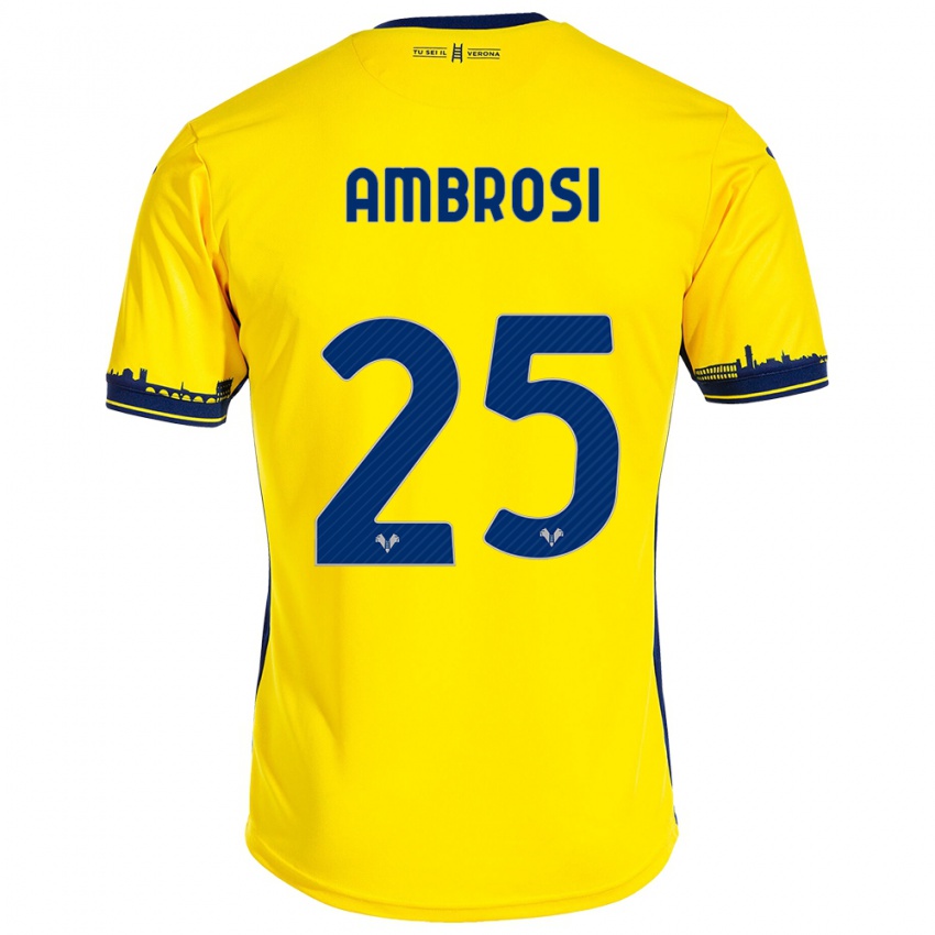 Niño Camiseta Caterina Ambrosi #25 Amarillo 2ª Equipación 2023/24 La Camisa Perú