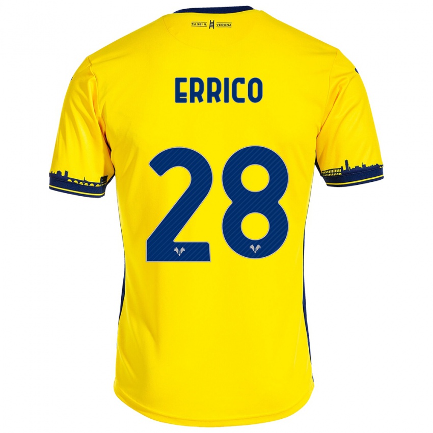 Niño Camiseta Emma Raffaella Errico #28 Amarillo 2ª Equipación 2023/24 La Camisa Perú