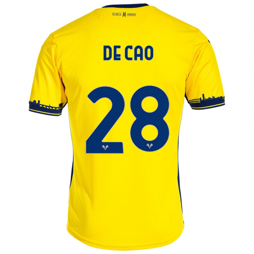 Niño Camiseta Elena De Cao #28 Amarillo 2ª Equipación 2023/24 La Camisa Perú