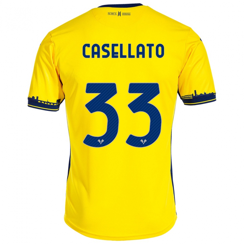 Niño Camiseta Elisa Casellato #33 Amarillo 2ª Equipación 2023/24 La Camisa Perú