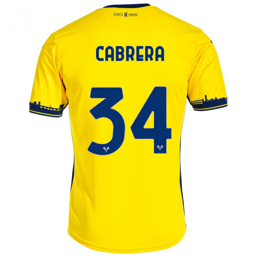 Niño Camiseta Ilena Cabrera #34 Amarillo 2ª Equipación 2023/24 La Camisa Perú