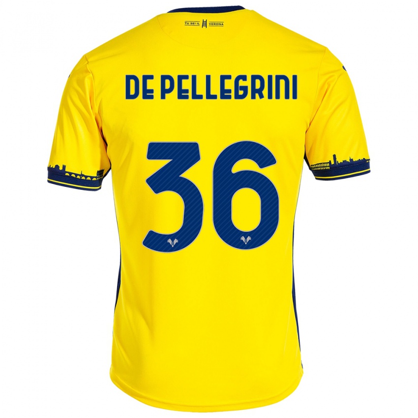 Niño Camiseta Erika De Pellegrini #36 Amarillo 2ª Equipación 2023/24 La Camisa Perú