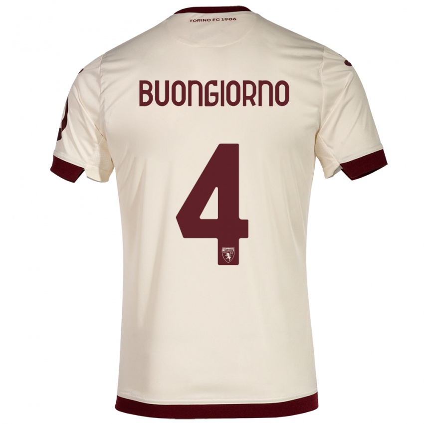 Niño Camiseta Alessandro Buongiorno #4 Champán 2ª Equipación 2023/24 La Camisa Perú