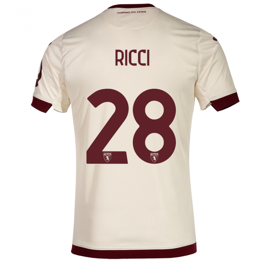 Niño Camiseta Samuele Ricci #28 Champán 2ª Equipación 2023/24 La Camisa Perú